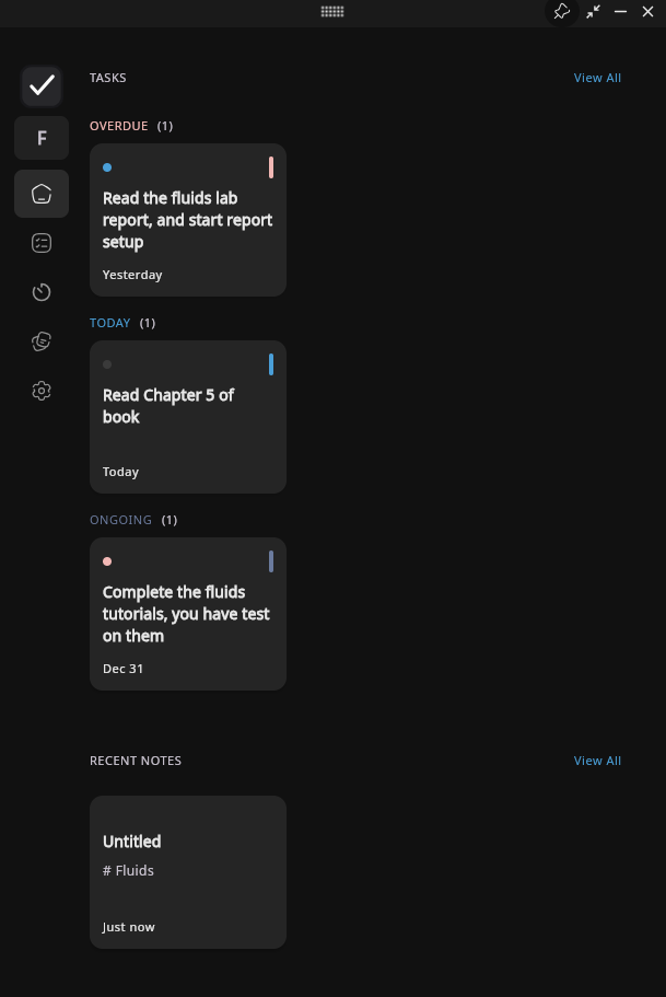 Trak Home View - Dark Mode