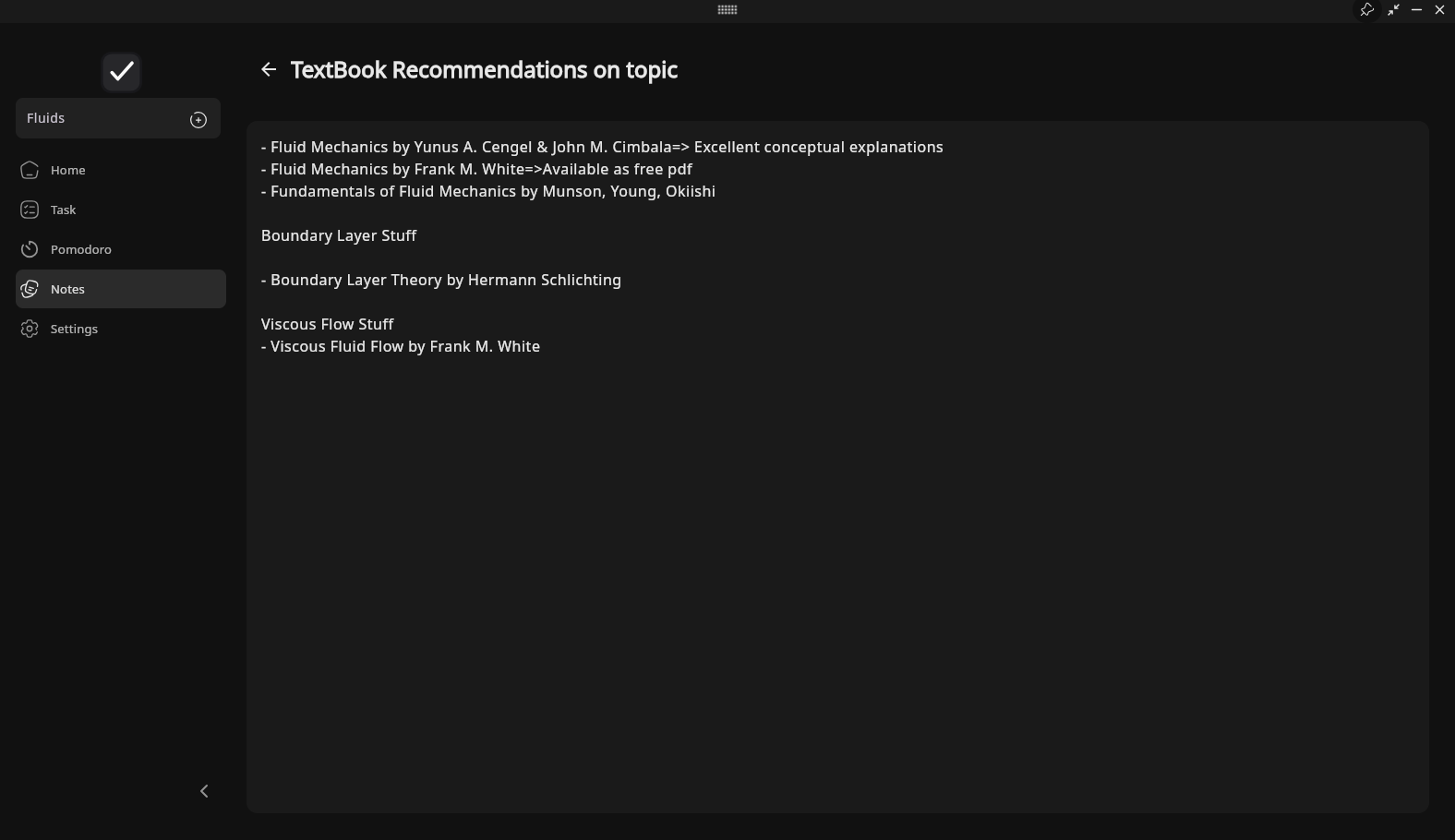 Trak Notes Feature - Dark Mode