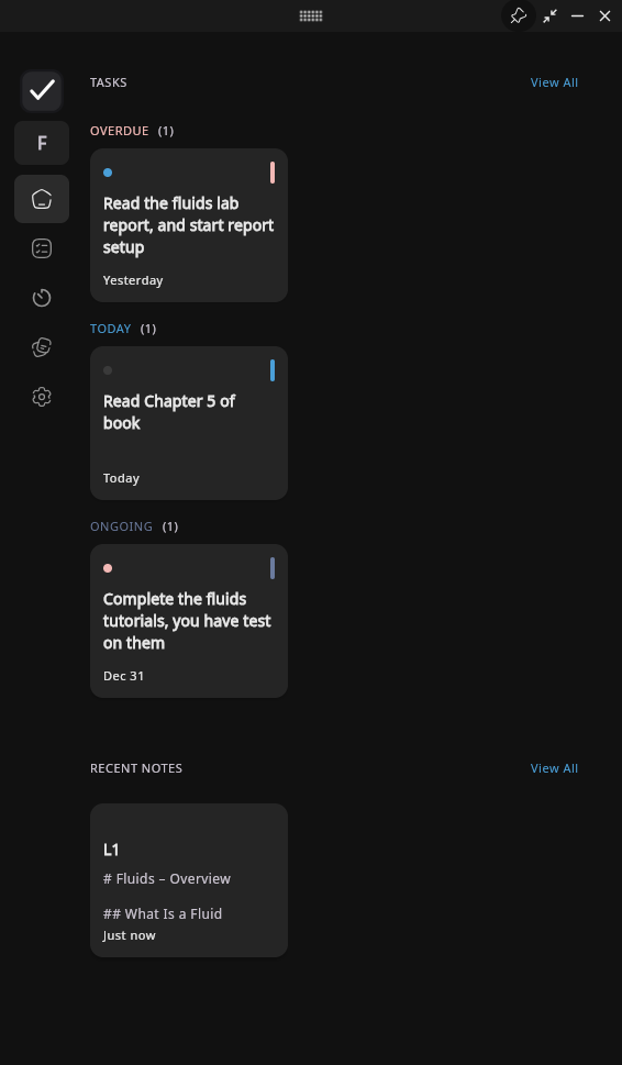 Trak Task List - Dark Mode
