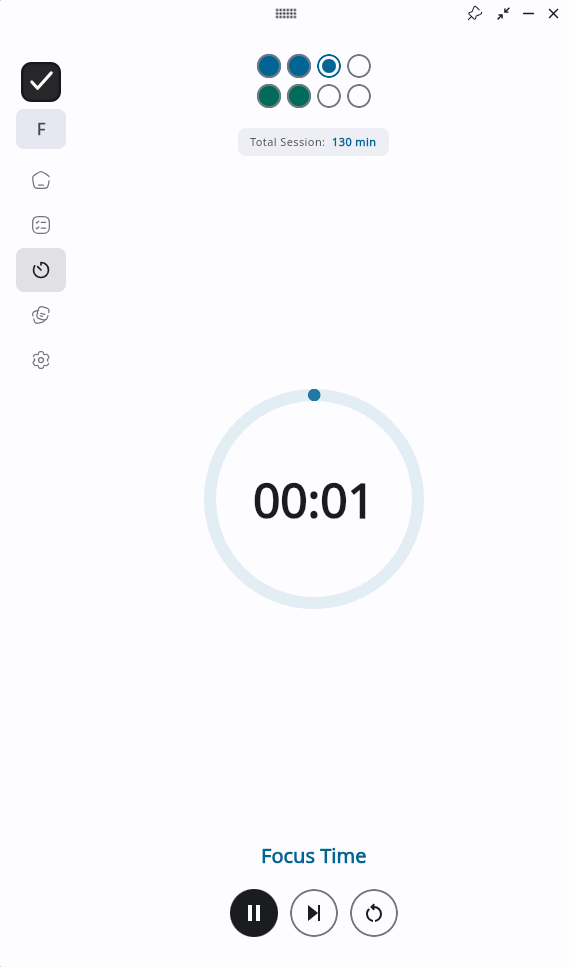 Trak Pomodoro Timer - Light Mode Narrow