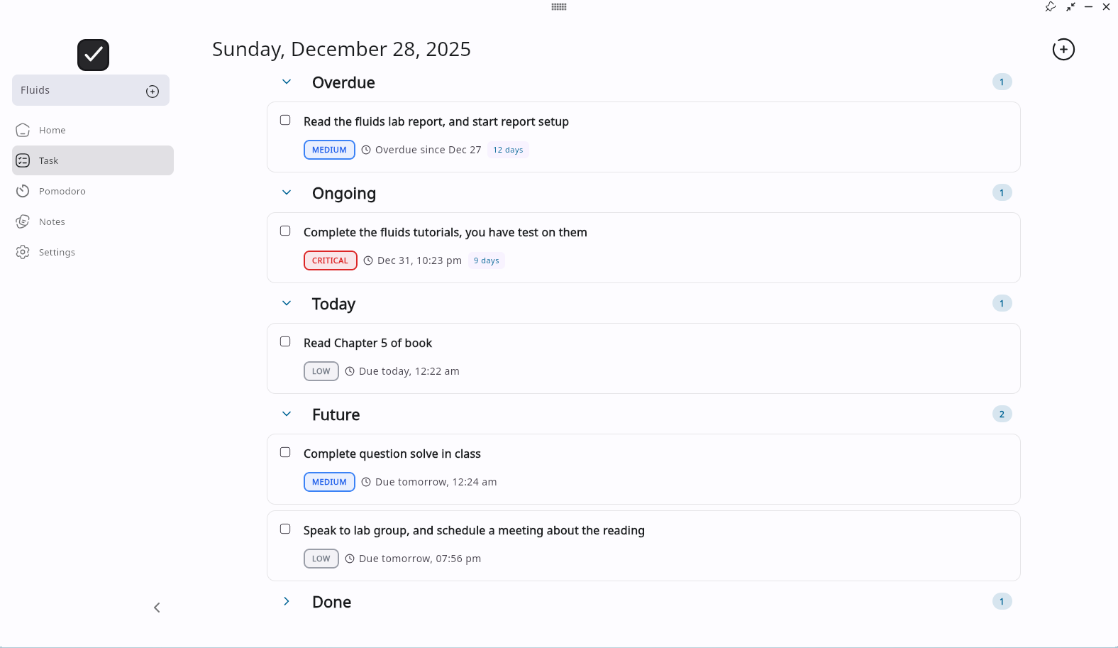 Trak Task List - Light Mode