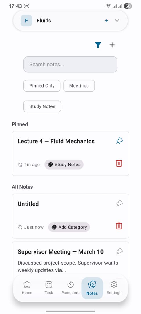 Trak Notes Feature - Mobile